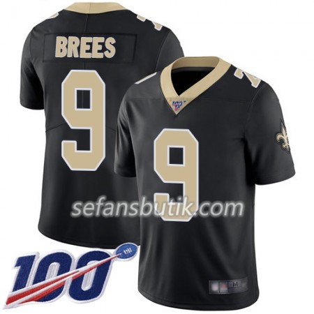 New Orleans Saints Tröjor Drew Brees 9 Nike Svart 100th - Herr New Orleans Saints Tröjor Drew Brees 9 Nike Svart 100th - Herr
